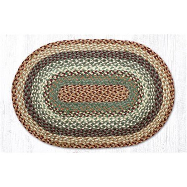 Capitol Importing Co 20 x 30 in. Jute Heart Braided Rug - Buttermilk and Cranberry 10-413